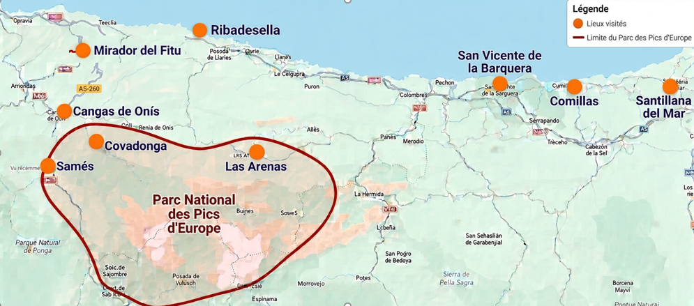 Carte des Pics d'Europe