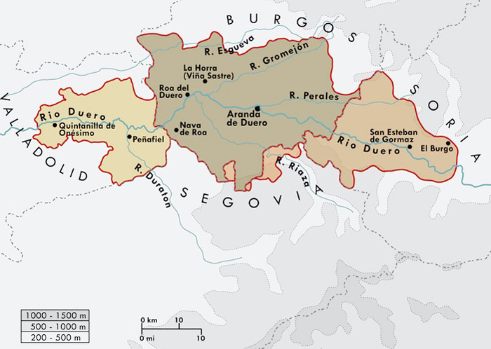 Carte de la Ribera del Duero